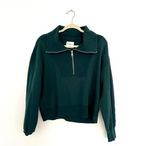 Abercrombie & Fitch teal/green cropped zip up sweater
